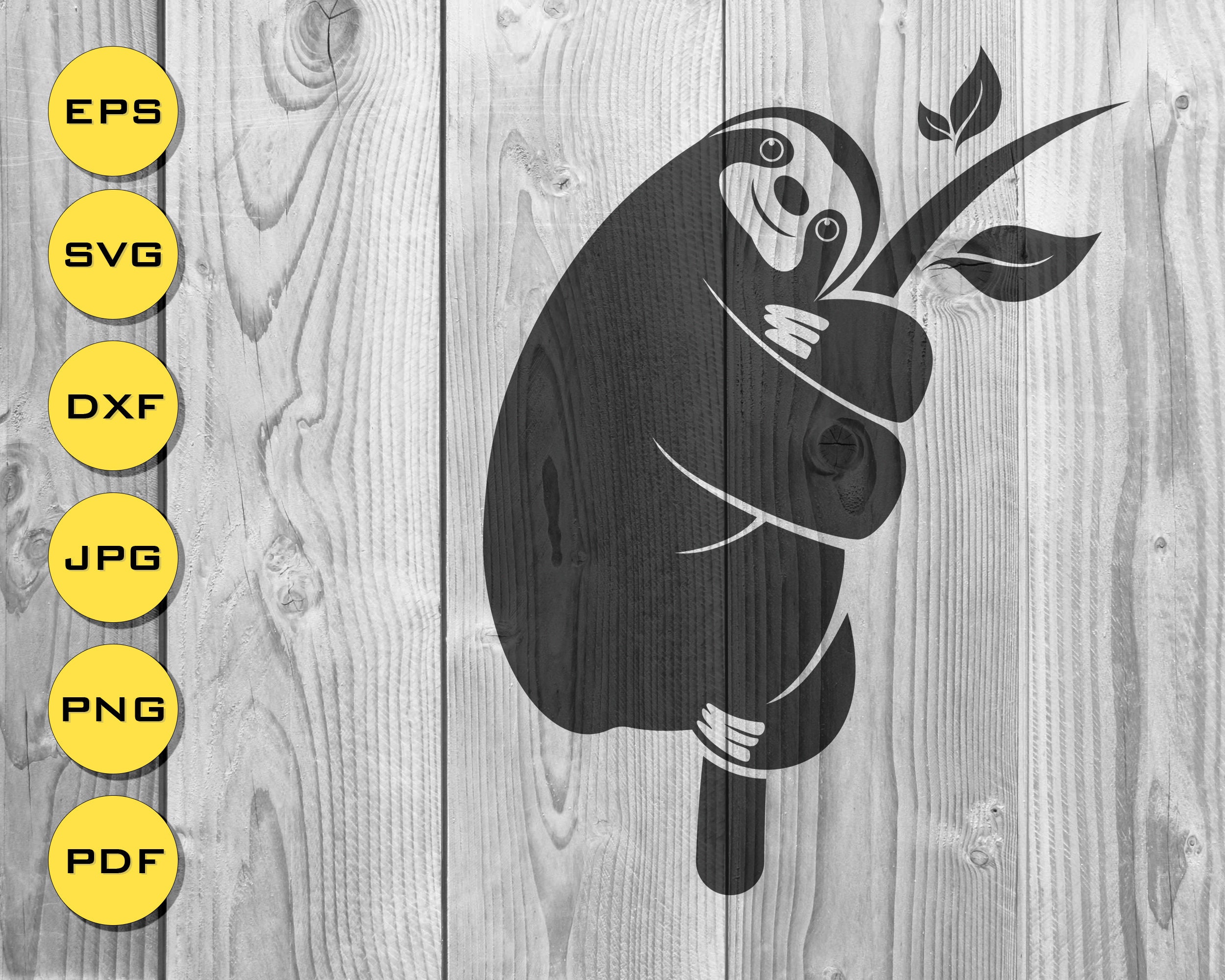 Lazy Faultier SVG Silhouette Schlafen Faultier Wand Kunst | Etsy