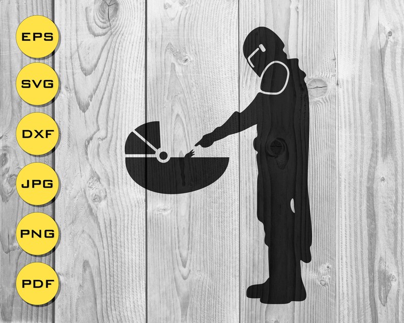 Download Printable Mandalorian Baby Yoda star wars stencil cricut ...