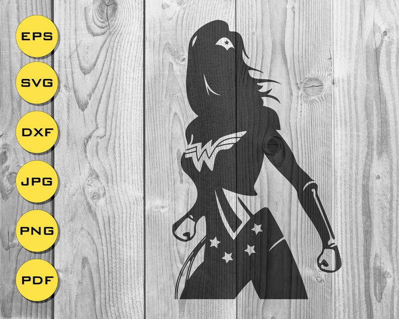 Download Printable Wonder Woman SVG Silhouette Batman hero Dark Knight | Etsy