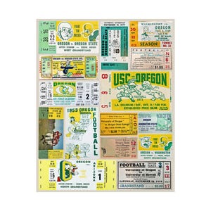 Oregon Ducks | Vintage Sports Ticket Art Print | Retro College Team Wall Decor | Oregon Football Fan Gift | Matte Vertical Posters