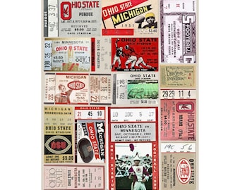 Ohio State Buckeyes | Vintage Sports Ticket Art Print | Retro College Team Wall Decor | OSU Football Fan Gift | Matte Vertical Posters