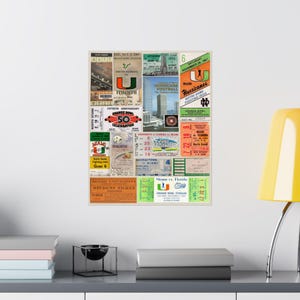 Miami Hurricanes | Vintage Sports Ticket Art Print | Retro College Team Wall Decor | U Miami Football Fan Gift | Matte Vertical Posters afbeelding 3