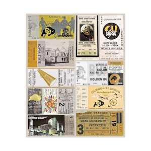 Colorado Buffaloes | Vintage Sports Ticket Art Print | Retro College Team Wall Decor | CU Buffs Football Fan Gift | Matte Vertical Posters