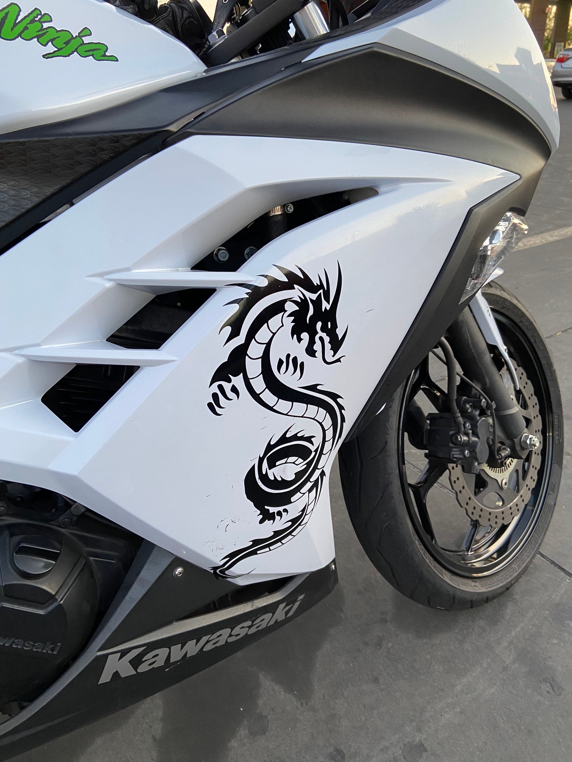 Black dragon car/motorcycle decals Etsy