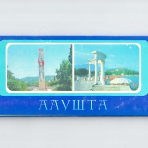 Guide touristique vintage soviétique d'Alusta, fabriqué en URSS en 1981