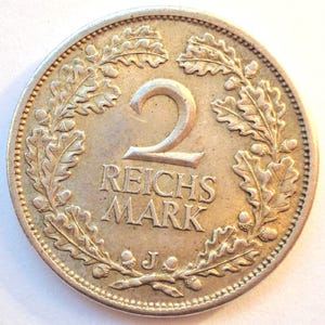 Weimar Republic 2 Reichsmark Silver Coin - Germany 1926 - Authentic Collector&#39;s Item