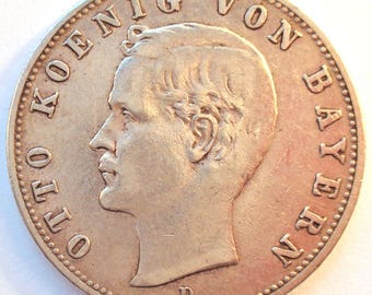【銀貨】ドイツ 1900D バイエルン 5マルク オットー 美品 0749 銀貨】ドイツ 1900D バイエルン 5マルク オットー 美品 0749 銀貨