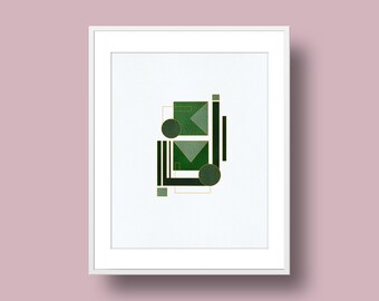 Simple, Modern, Geometric Art Print - Green