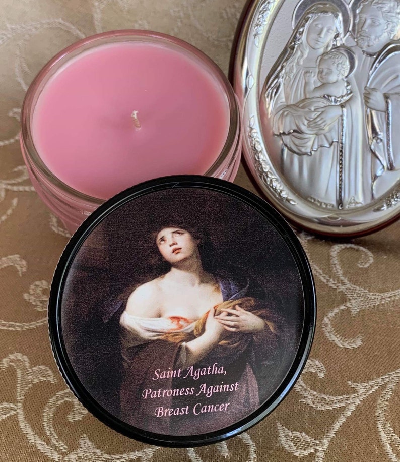 St. Agatha Honeysuckle Jasmine Catholic Scented Candle Etsy