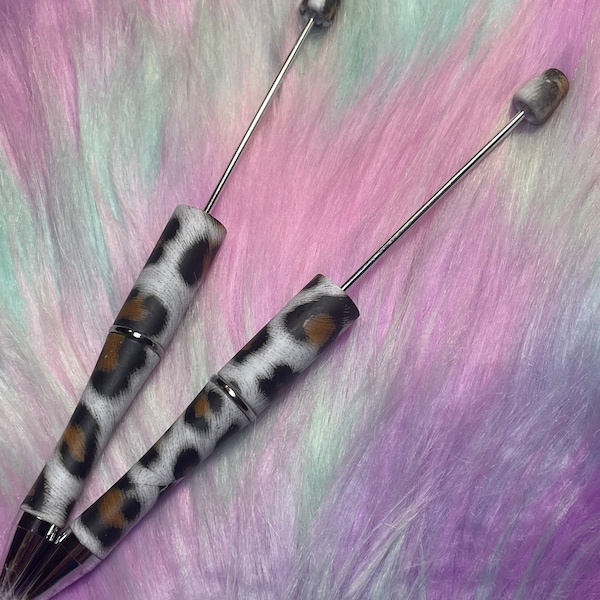 Leopard Print Beadable DIY Pens