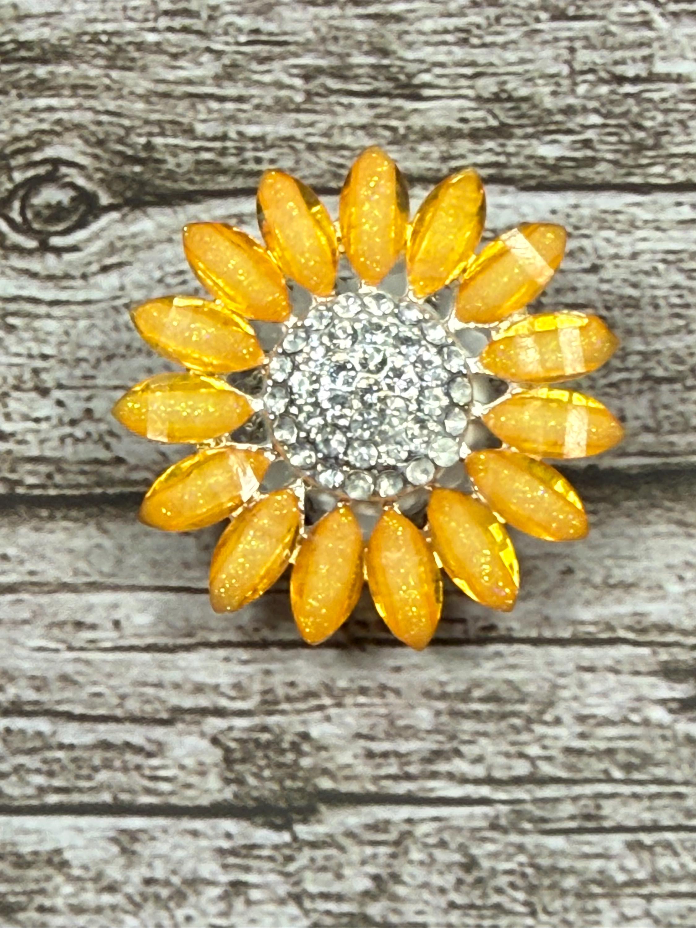 Faceted Daisy Flower Bead: Rhinestone Center, 42mm - Etsy