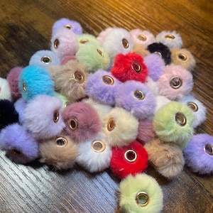 Super Soft Fluffy Fuzzy 15mm multicolored set of 12 assorted Pom Pom beads