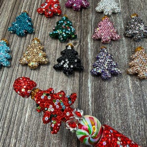 Extra Fancy Sparkly Rhinestone Christmas Tree Beads - Your Color Choice image 6
