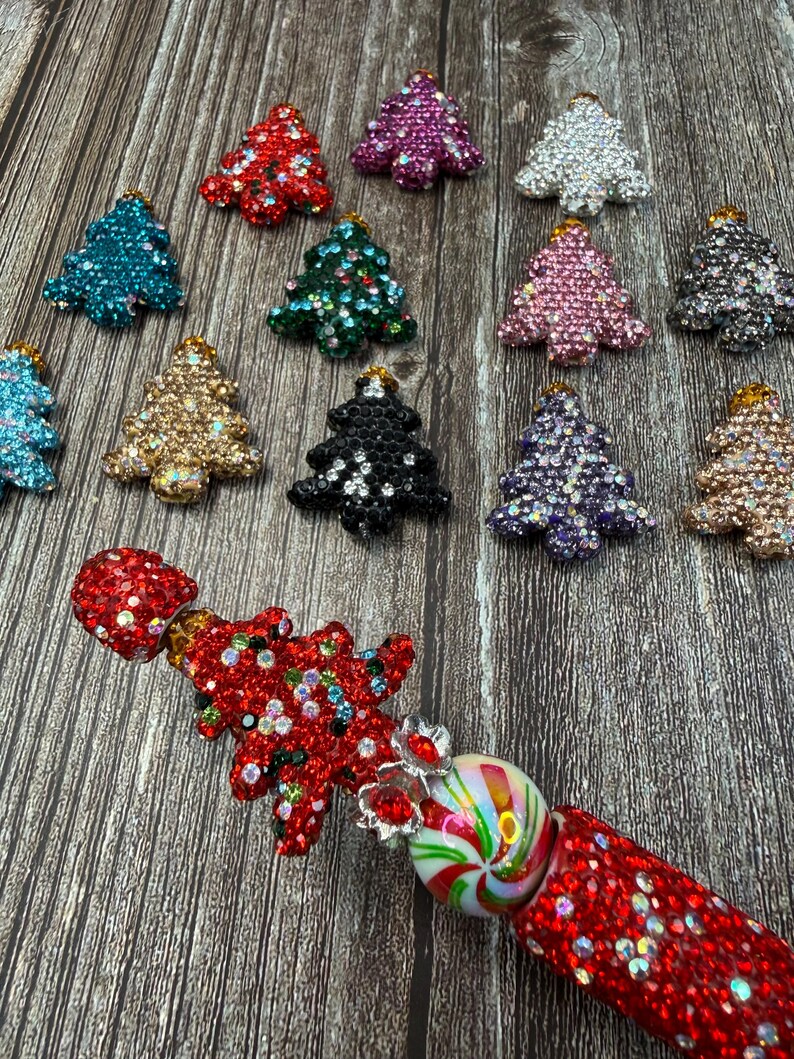 Extra Fancy Sparkly Rhinestone Christmas Tree Beads - Your Color Choice image 6
