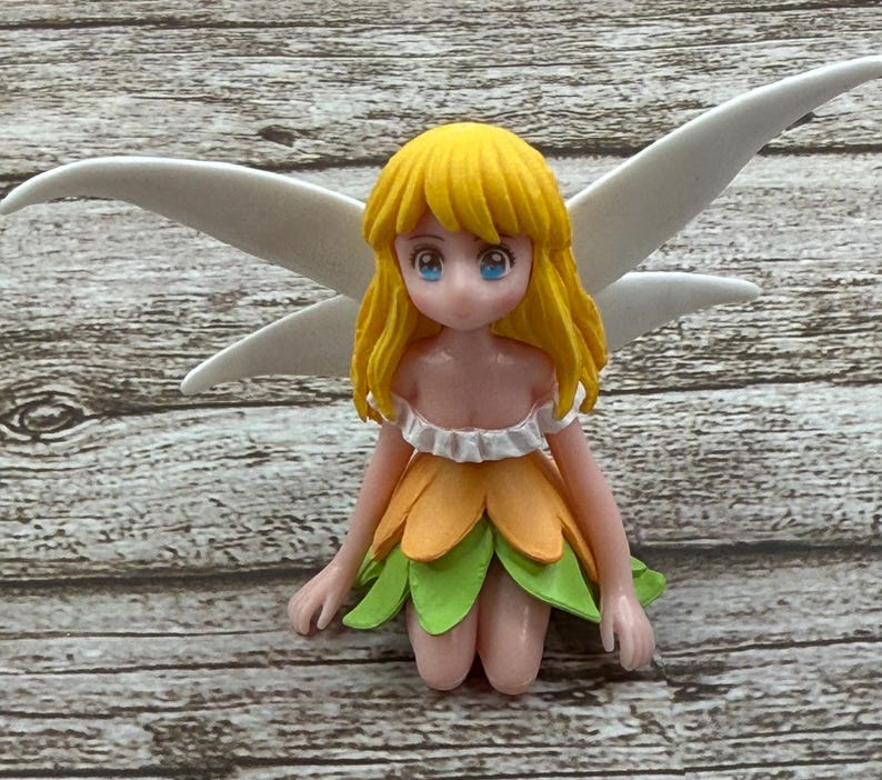 Magical Fairy 3D Bead Topper Only Your Choice Color Yellow sitting Fairy