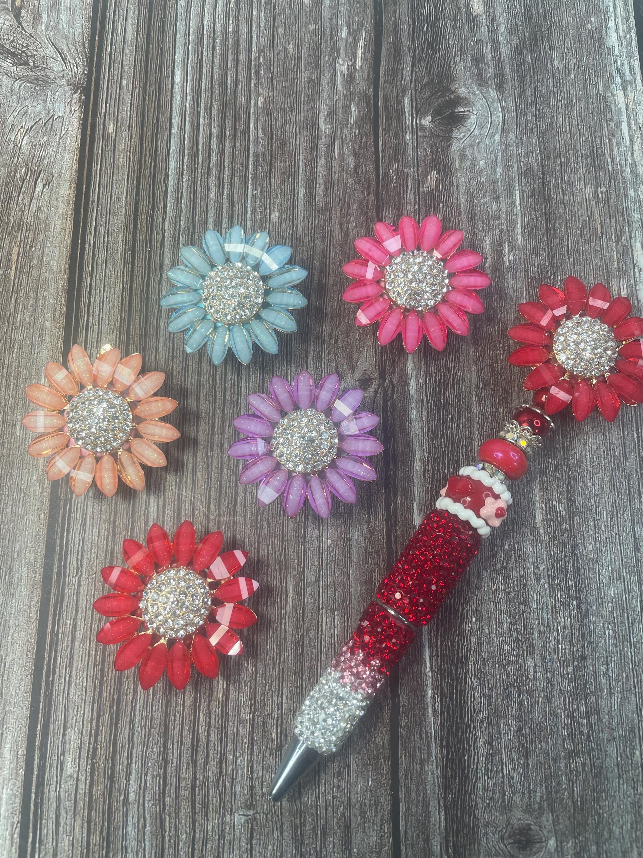 Faceted Daisy Flower Bead: Rhinestone Center, 42mm - Etsy