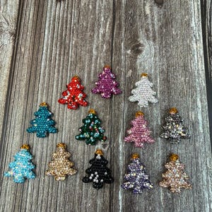 Extra Fancy Sparkly Rhinestone Christmas Tree Beads - Your Color Choice image 4