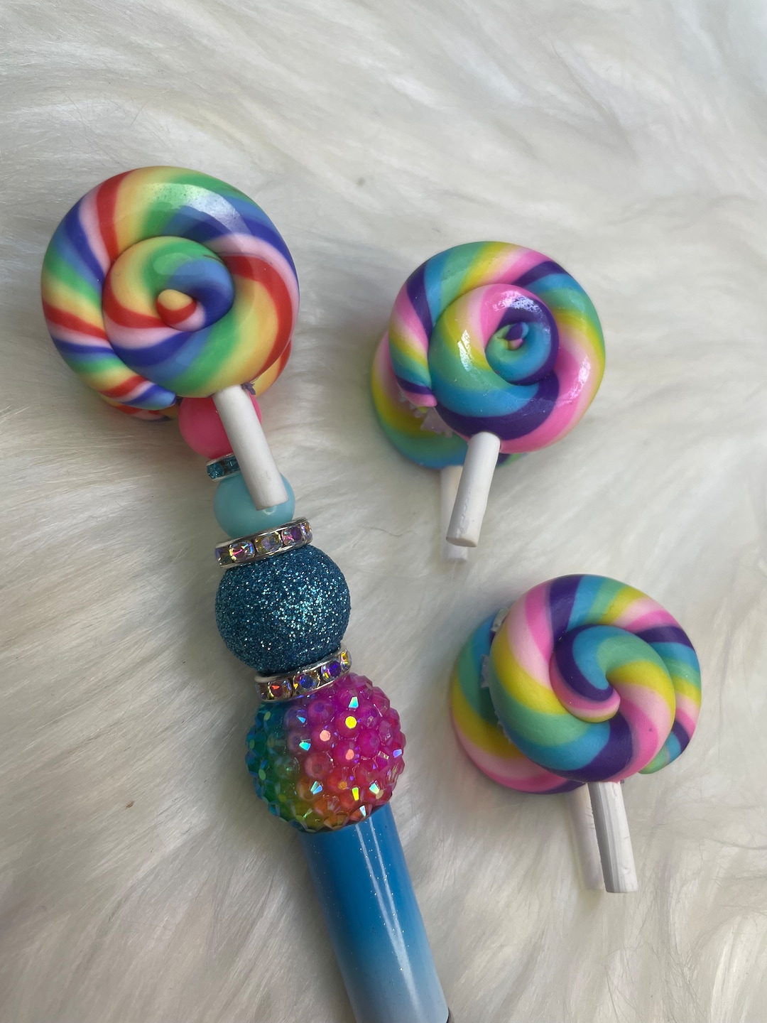 3D Pastel Colored Swirled Handrolled Lollipop Fancy Beads - Etsy