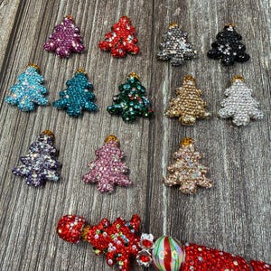Extra Fancy Sparkly Rhinestone Christmas Tree Beads - Your Color Choice image 7