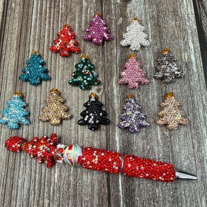 Extra Fancy Sparkly Rhinestone Christmas Tree Beads - Your Color Choice image 1