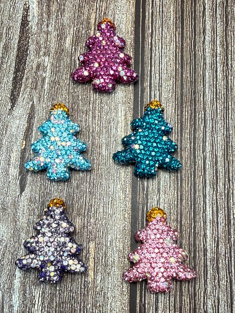 Extra Fancy Sparkly Rhinestone Christmas Tree Beads - Your Color Choice image 2