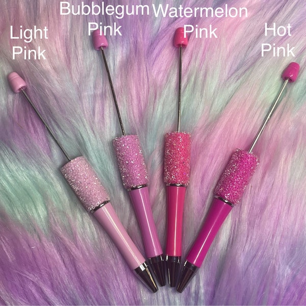 Pink Colors Sugar Crystal Rhinestone Beadable DIY Pen - more colors in other listings