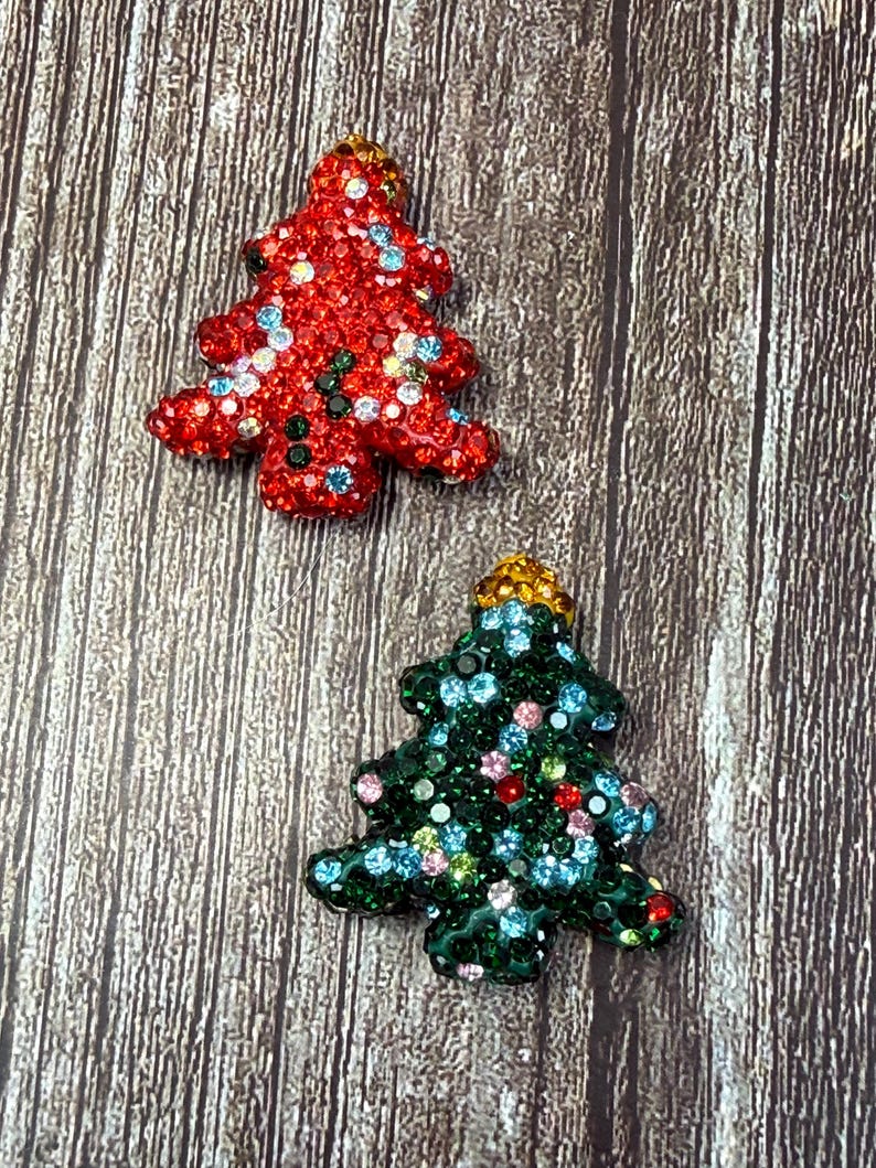Extra Fancy Sparkly Rhinestone Christmas Tree Beads - Your Color Choice image 5