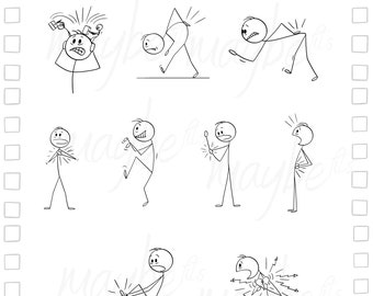 Loving Stickman With Hearts Sticker Meme Sticker Funny 