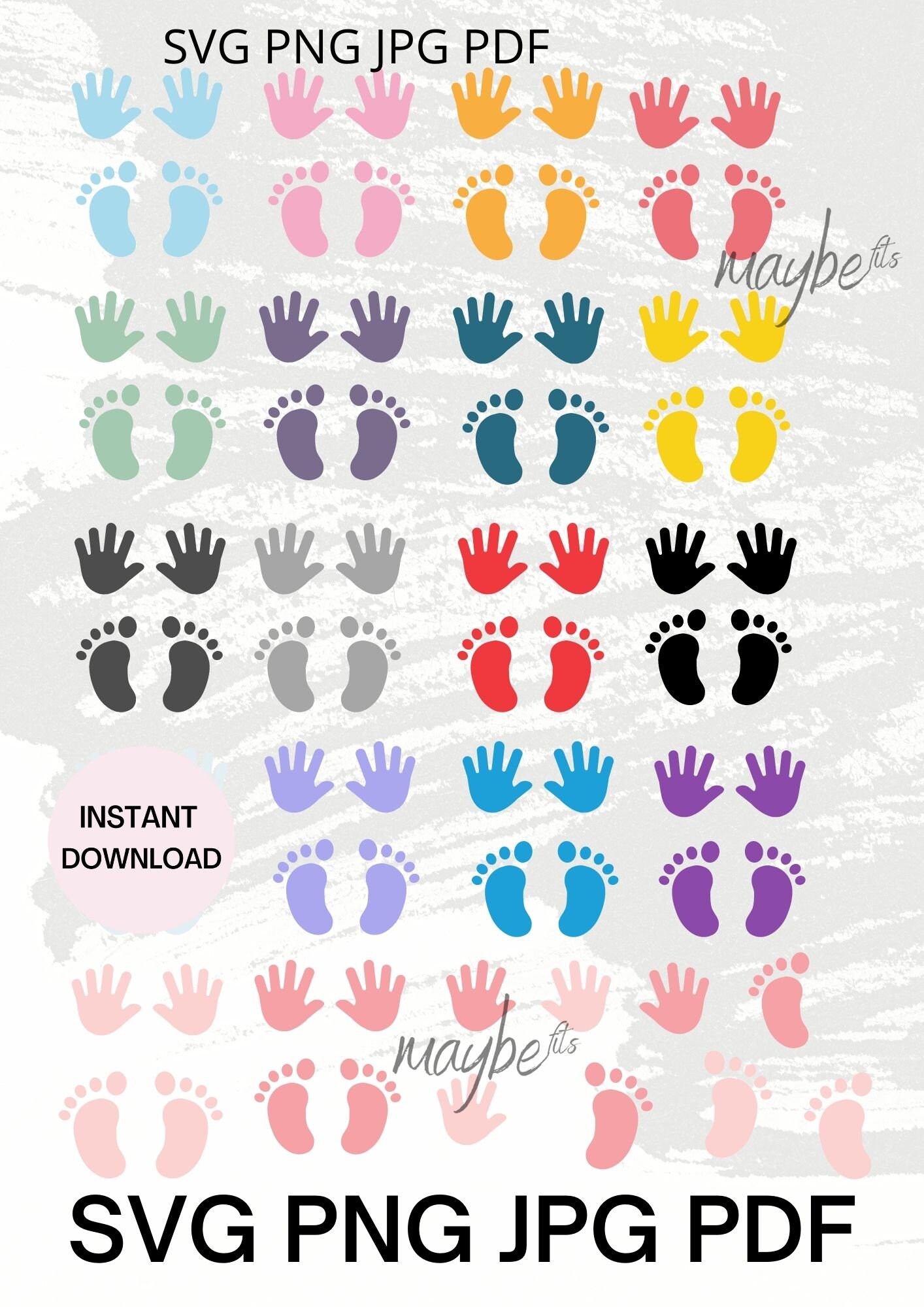 Baby Handprint Svg Baby Feet Print Svg Newborn Svg Baby Etsy Ireland
