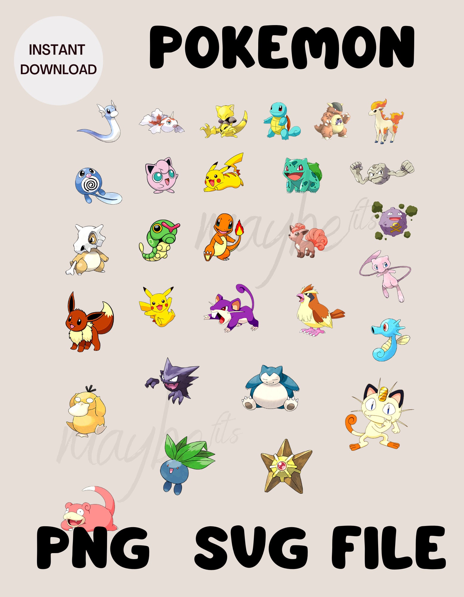 Buy 40 Pokemon Clip Art Svg Pokemon Printable Cut Files Instant Online in  India 