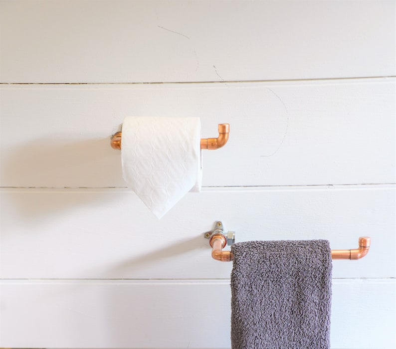 Copper Toilet Roll Holder With Brass / Chrome Fittings Etsy Ireland