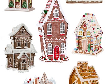 Gingerbread House Card Illustrated Christmas Holiday Greeting Card