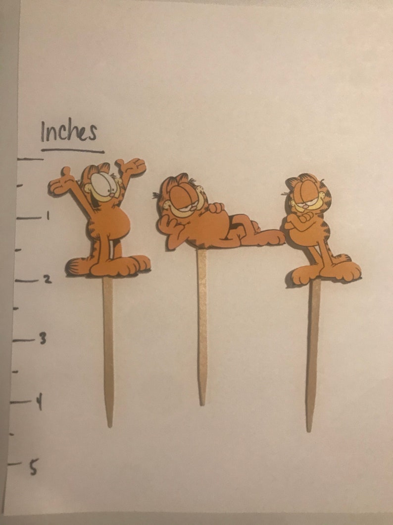 24 Garfield Cupcake Toppers Etsy