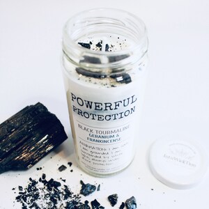 Black Tourmaline- Intentional Candle- Powerful Protection- Protection Candle- Crystal Candle- Metaphysical- Ritual Candle- Gift Candle-