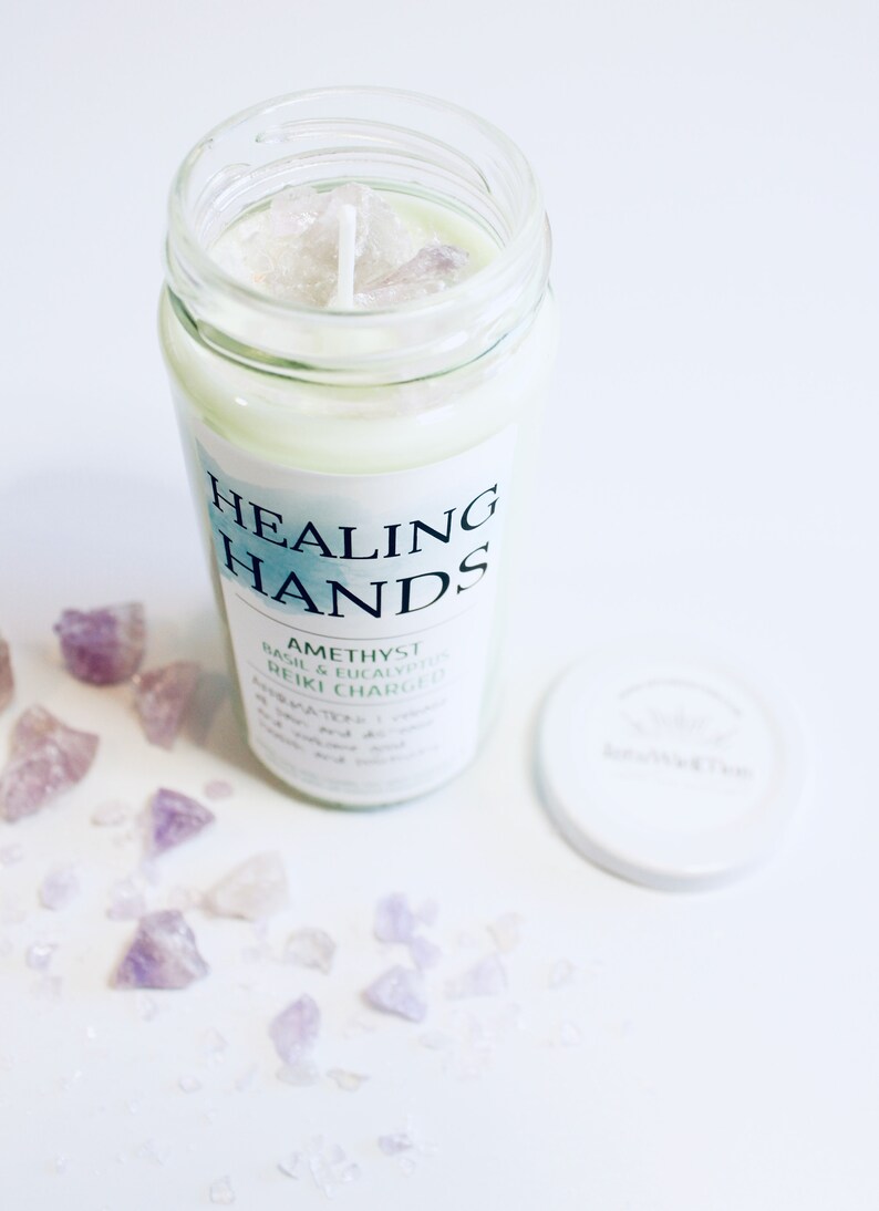 Healing Hands Healing Candle Spiritual Candle Green Candle Etsy