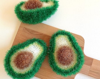 Avocado Shape | Korean Crocheted Dish Scrubby | Handmade Kitchen Cloth | Reusable Sponge Alternative | Eco-Friendly | Gift | Party Favor