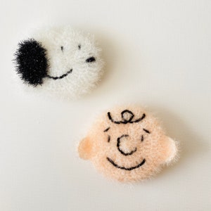 Peanuts Crocheted Dish Scrubby: Charlie Brown & Snoopy, Eco-Friendly Kitchen Cloth