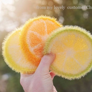 Fruits Shape | Korean Crocheted Dish Scrubby | Handmade Kitchen Cloth | Reusable Sponge Alternative | Eco-Friendly | Gift | Party Favor
