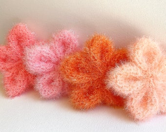 Cherry Blossom Shape | Korean Crocheted Dish Scrubby | Handmade Kitchen Cloth | Reusable Sponge Alternative | Eco-Friendly | Gift | Favor
