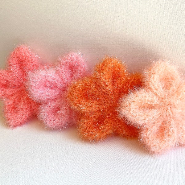 Cherry Blossom Shape | Korean Crocheted Dish Scrubby | Handmade Kitchen Cloth | Reusable Sponge Alternative | Eco-Friendly | Gift | Favor