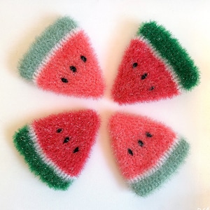 Watermelon Scrubby: Korean Crocheted Dish Cloth, Eco-Friendly Sponge Alternative