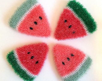 Watermelon Shape | Korean Crocheted Dish Scrubby | Handmade Kitchen Cloth | Reusable Sponge Alternative | Eco-Friendly | Gift | Party Favor