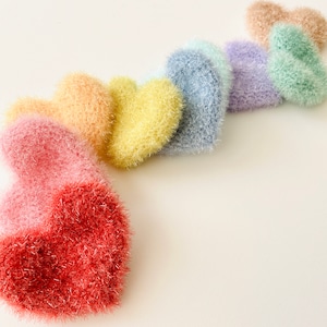 Heart Crocheted Dish Scrubby: Korean Kitchen Cloth, Eco-Friendly Sponge