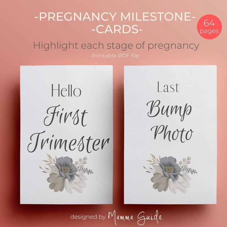 Pregnancy Milestone Cards Printable Pregnancy Milestone Cards Instant Download A6 - Etsy