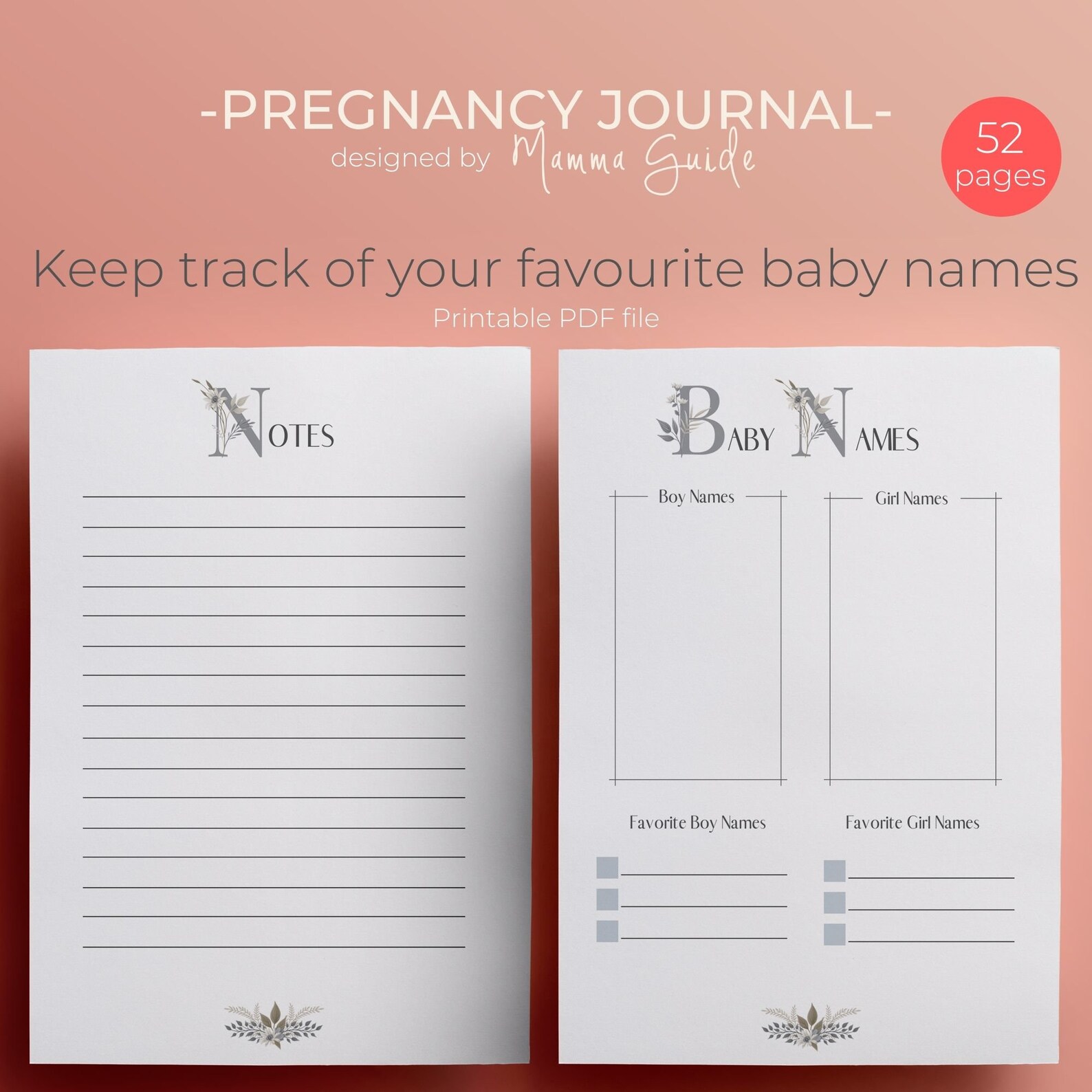 Pregnancy Journal Printable Pregnancy Journal Instant Etsy