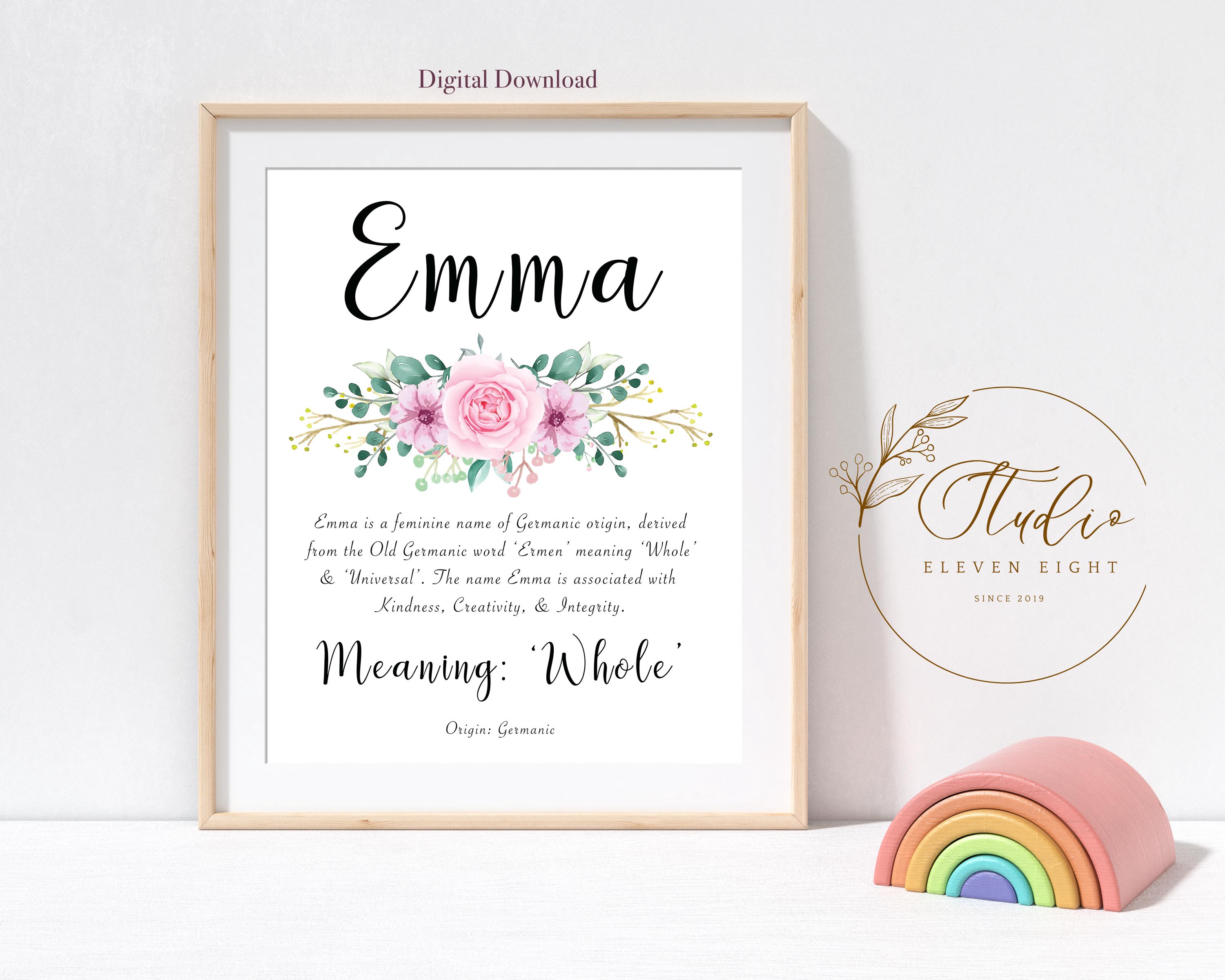 Emma Pink Name - Etsy