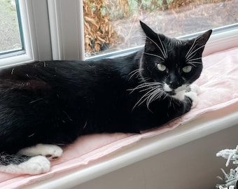 NON-SLIP Cat Window Cushion. Custom Sizes Available. Free Personalisation Option. THIRD Set of Fabrics. Cat Gift. Cat Cushion. Cat Bed.