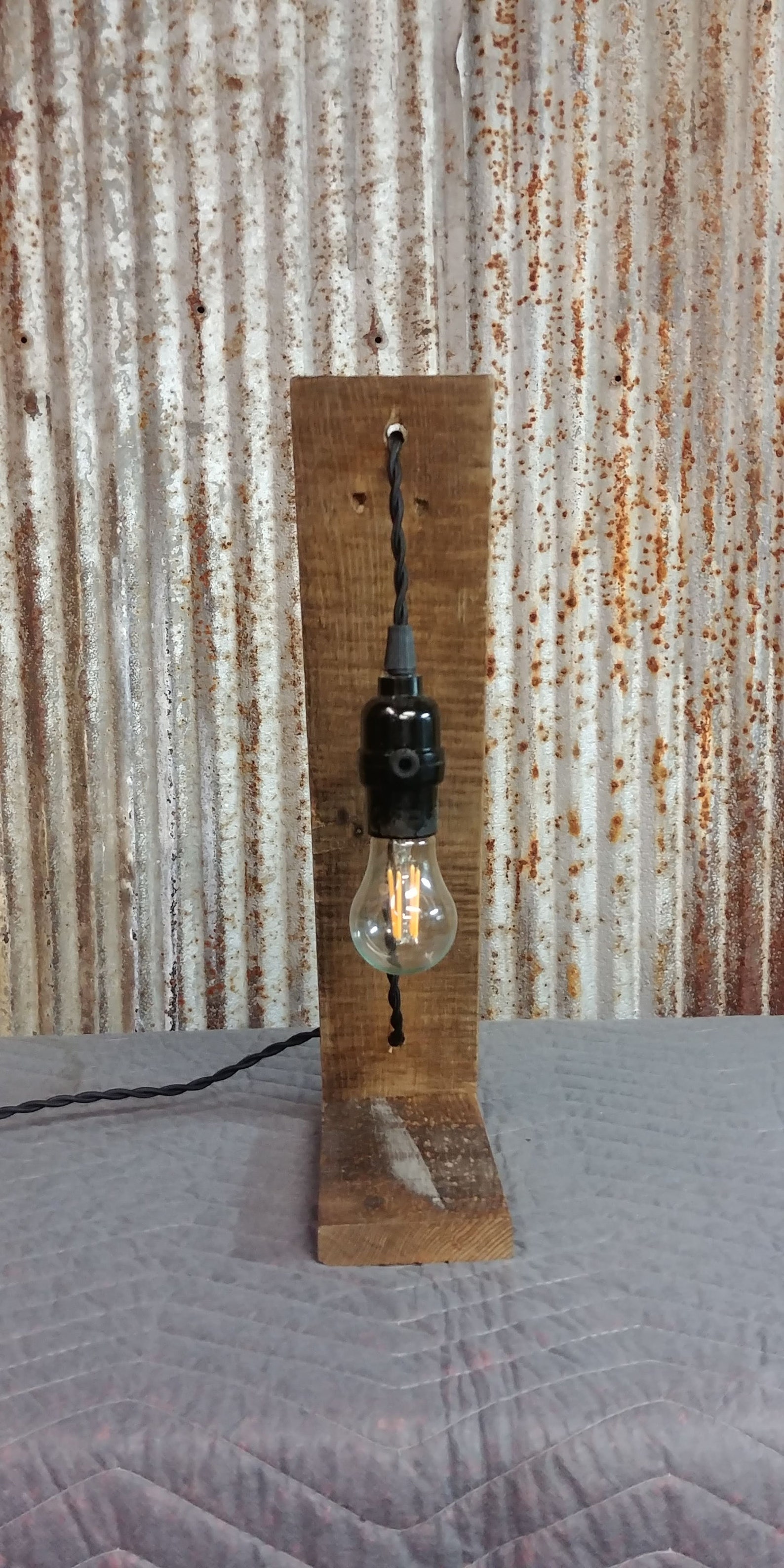 Reclaimed Wood Lamp Etsy