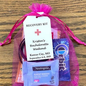 PERSONALIZED Hangover Recovery Kit Bags, Hangover Kit Bachelorette Party Favor Bags, Bachelorette Hangover Kits, Bachelorette Hangover Kits