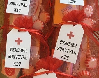 ASSEMBLED Teacher Survival Kit, Teacher Survival Kit, Survival Kit Gift for Teacher, Teacher Appreciation Gift, Back to School Teacher Gift